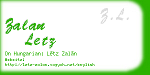 zalan letz business card